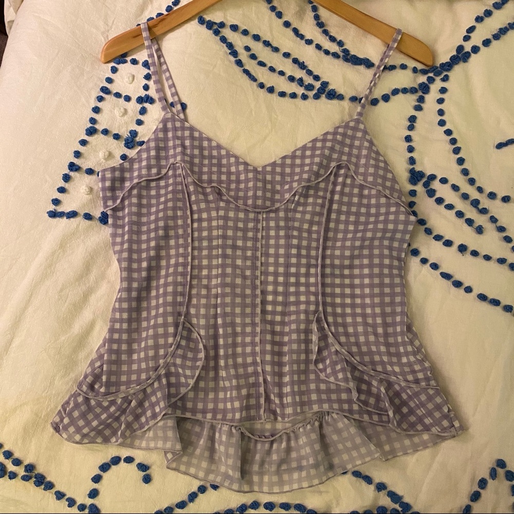 ASOS LILAC GINGHAM PRINT TANK